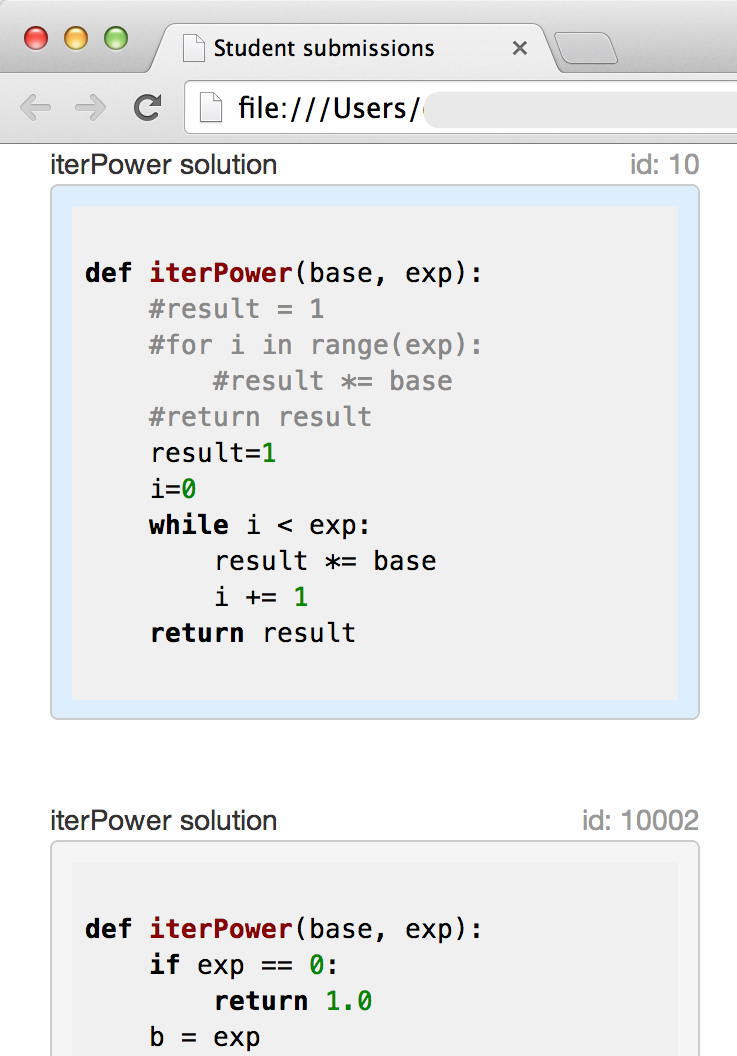 Clustering and Visualizing Solution Variation in Massive Programming ...